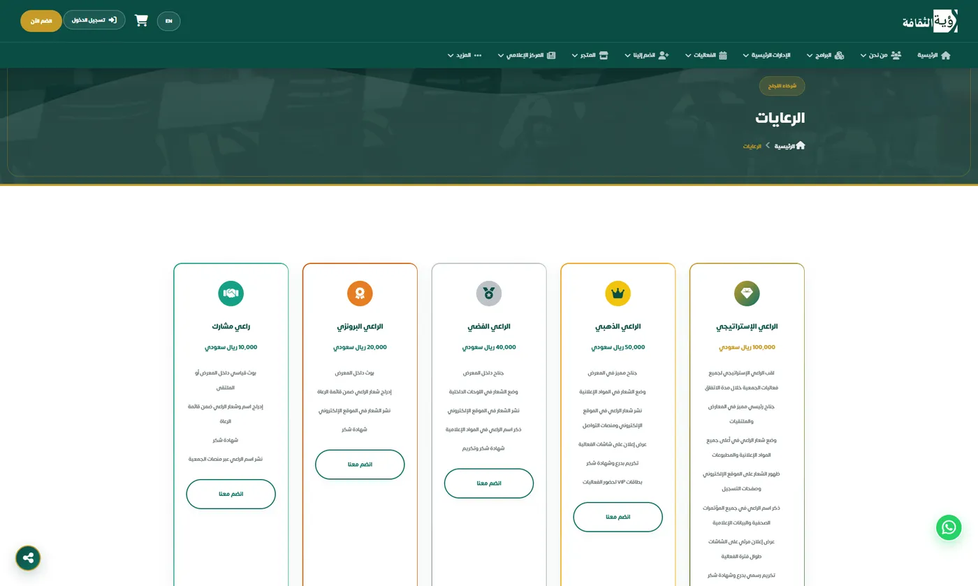 رؤية الثقافة: الرعايات
